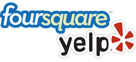 MyRestaurantTheme can show your Yelp reviews and Foursquare visitor check-ins